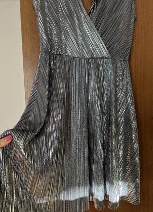 Серебристое блестящее платье koton7 фото