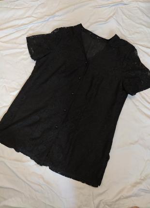 Ошатна ділова гіпюрова блузка великий розмір батал