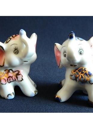Статуетка порцеляна слонята хлопчик і дівчинка