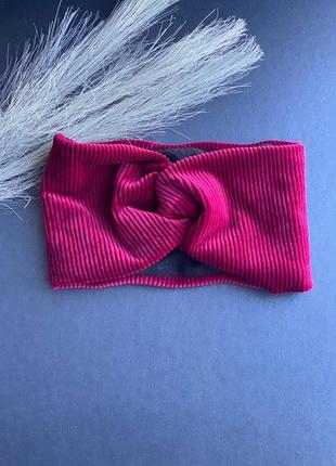 Повязка на голову ,чалма велюровая бархат велюр на флісі бордова