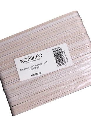 Набір одноразових пилок komilfo, 50 шт. (120/150 грит)1 фото