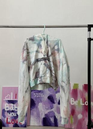 Худі napapijri beatnik tie dye cropped hoodie4 фото