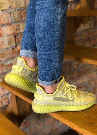 Стильные женские кроссовки adidas yeezy boost 350 лимонные8 фото