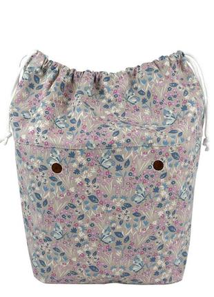 Качественная джинсовая подкладка для сумки classic на завязках, бабочки