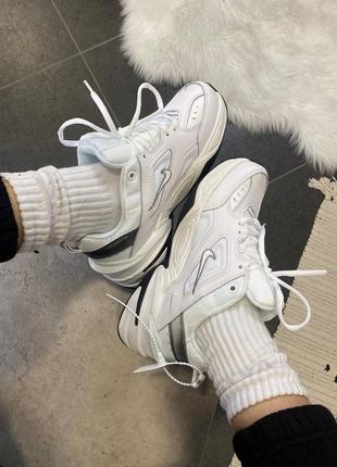 Nike m2k tekno white black silver6 фото