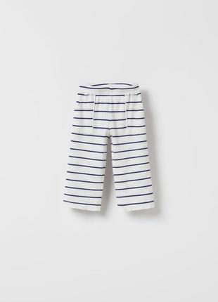 Брюки летние для девочки zara 3-4 года 104см в полоску