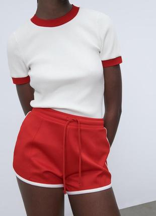 Шорты zara retro contrast shorts - m1 фото