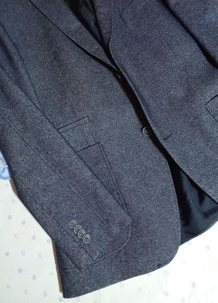 Roy robson полушерстяной пиджак жакет блейзер темно серо синий5 фото