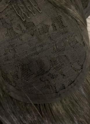 Хвіст на стрічці шиньйон афрохаост чорний  и омре на ленте6 фото