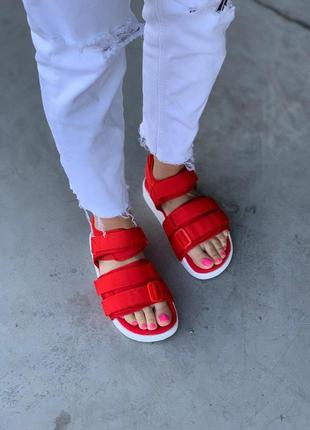 Женские сандалии adidas adilette sandals red3 фото