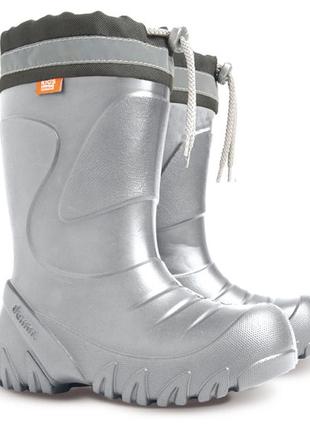 Детские пенковые сапоги демар маммут серебро. шерстяной съемный утеплитель. demar mammut