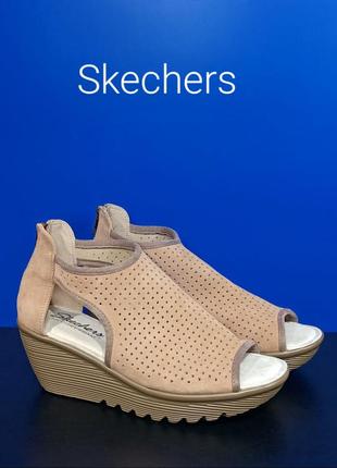 Шкіряні жіночі босоніжки сандалії skechers parallel — beehive оригінал