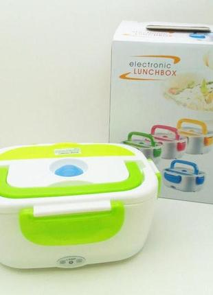 Ланч-бокс з підігрівом the electric lunch box / бокс для підігріву їжі зелений2 фото