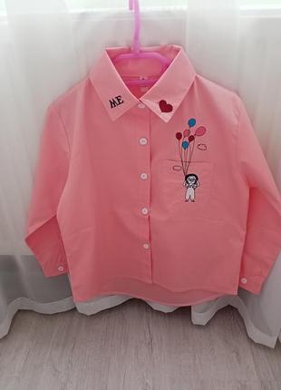 Школьная блуза на девочку, блузка в школу, рр.110-150