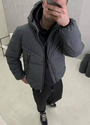 Куртка мужская весенняя осенняя до - 10°с mild графит пуховик мужской с капюшоном демисезонный5 фото