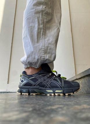 Asics gel-kahana 8 black/grey/green1 фото