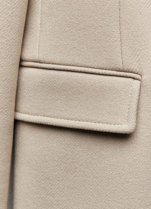 Zara длинное приталенное пальто из шерсти10 фото