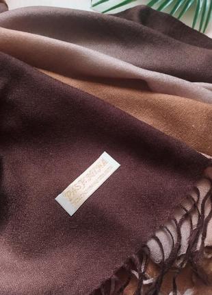 🔥 шарф пашмина кашемир + шелк, градиент 3 цвета, палантин шелковый кисточки5 фото