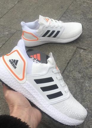 Легкие текстильные мужские кроссовки adidas white black / мужественный текстильный кроссовки адидас белые