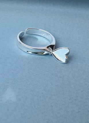 Кольцо серебро 925 проба посеребрение кольцо с сердцем кольца