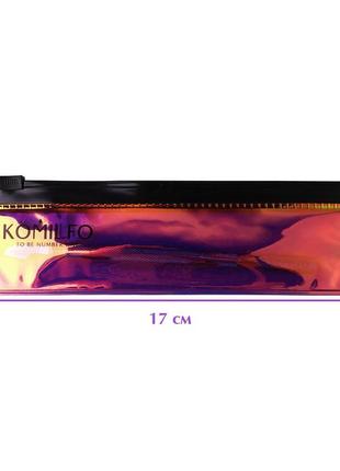 Komilfo пушер s для манікюру і педикюру з сокиркою, двосторонній, у дихроїчному чохлі5 фото