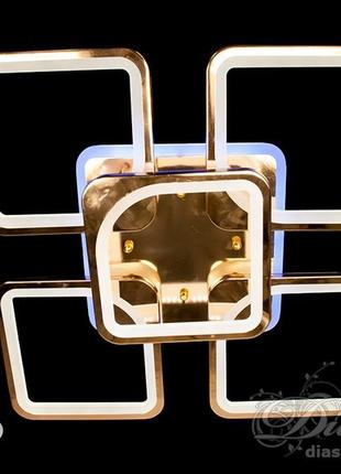 Lightwave 8060/4+1g led 3color dimmer стельова люстра з диммером і led підсвічуванням, колір золото, 150w