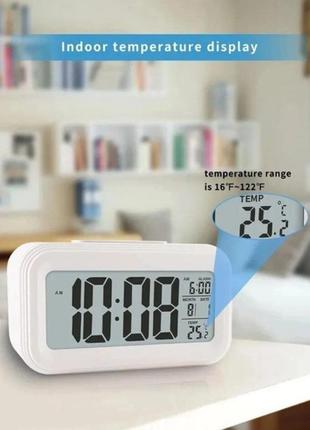 Годинник настільний термометр будильник дата st8020 на батарейках.5 фото