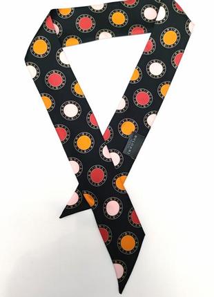 Bvlgari multi logo silk twilly  шелковвй шарф /9484/4 фото