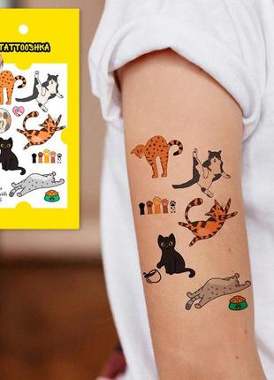 Набір тимчасових татуювань "міні котики" l-61 різнокольорові2 фото