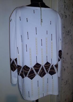 Трикотажна,стрейч,ефектна блузка з кишенею,стразами,великого розміру2 фото