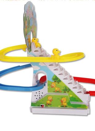 Електро качка, трек, гірка, іграшки для хлопчиків і дівчаток, качки, іграшка для підіймання сходами5 фото