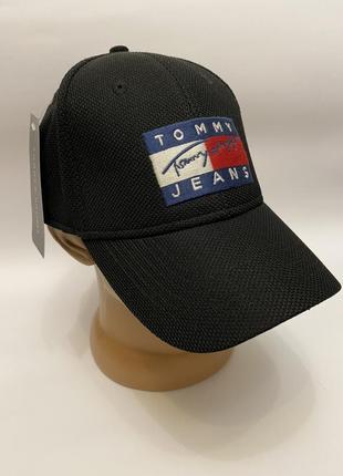 Чоловіча кепка tommy jeans, котонова чорна бейсболка