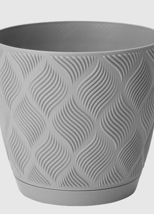 Горшок flow с подставкой д.15 см, платина