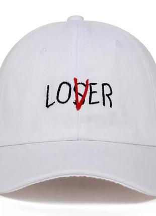 Кепка бейсболка loser lover з вигнутим козирком біла, унісекс wuke one size