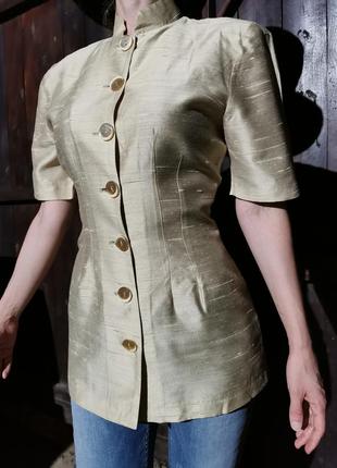 Блейзер пиджак жакет винтажный ariella с узлом драпировкой воротник стойка вискоза5 фото