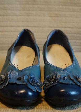 Красивые очень комфортные широкие кожаные туфли голубого цвета socofy 37 р.2 фото