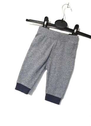 George дитячі штани на хлопчика 3-6міс сірі в смужку пояс на резинці трикотажні3 фото