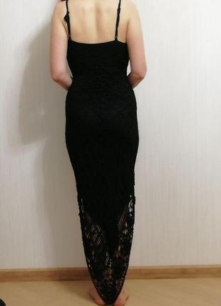 Чёрное платье вязаное крючком2 фото