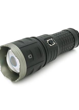 Ліхтар пошуковий pld-ak138-tg led pm60, 4 режими, power bank 8000mah(4*18650), ip65, живлення від usb кабелю,