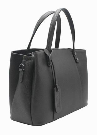 Женская кожаная сумка italian fabric bags 2114 black2 фото