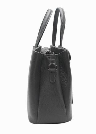 Женская кожаная сумка italian fabric bags 2114 black3 фото