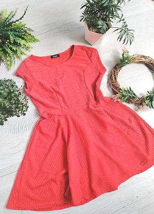Плаття коралове міні з текстурної фактурної тканини quiz