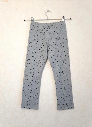 Gloria jeans штаны на девочку 6-10лет серые трикотажные для дома /сна принт чёрные звёзды хлопок1 фото