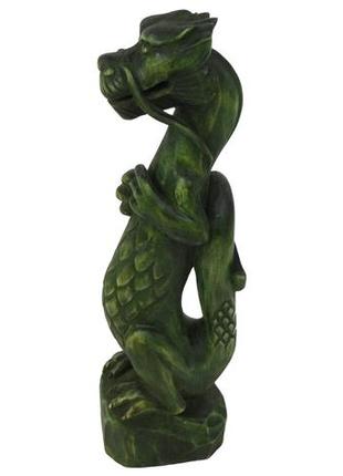 Статуэтка ручная работа зеленый древесный дракон символ 2024 года7 фото