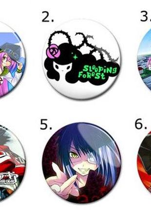 Аниме значки треос  "air gear" - набор 6 шт.  (арт. 135018)