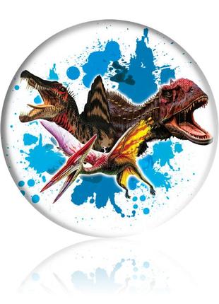 Закатний круглий значок - "динозаври" - арт 3