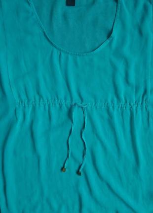Воздушная блуза h&m, свободный фасон, красивый бирюзовый цвет, р.m-l4 фото