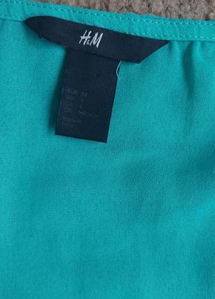 Воздушная блуза h&m, свободный фасон, красивый бирюзовый цвет, р.m-l5 фото