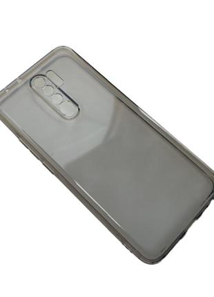 Силіконова накладка (бампер) для смартфона xiaomi redmi 9 / 9 prime/ poco m2 / space tpu / прозорий чорний