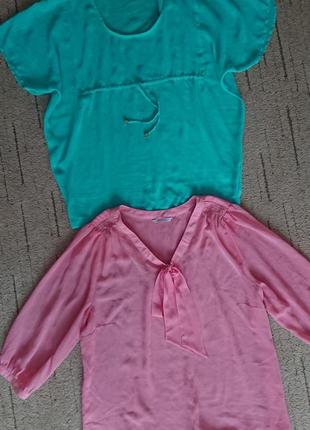 Воздушная блуза h&m, свободный фасон, красивый бирюзовый цвет, р.m-l2 фото